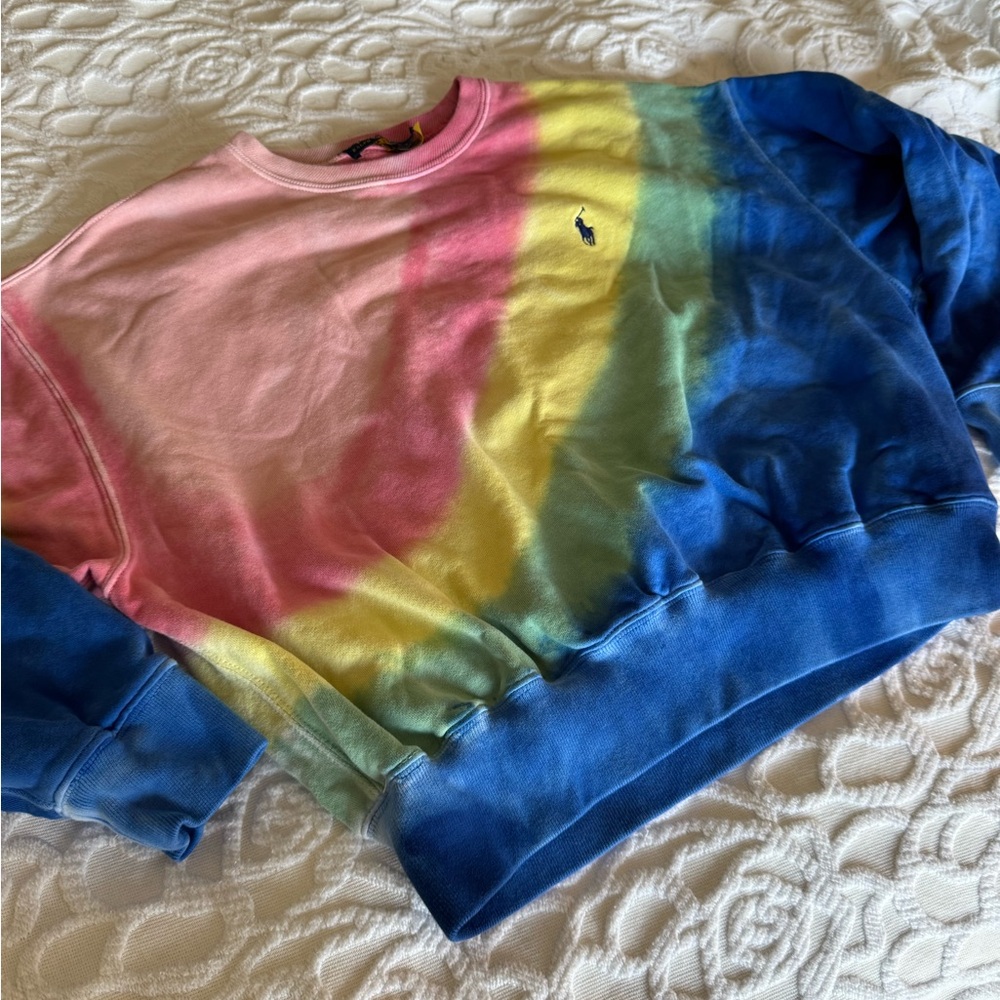 Ralph Lauren Tie-Dye Sweatshirt in Pink, Yellow, Blue, Green - Picture 2 of 10